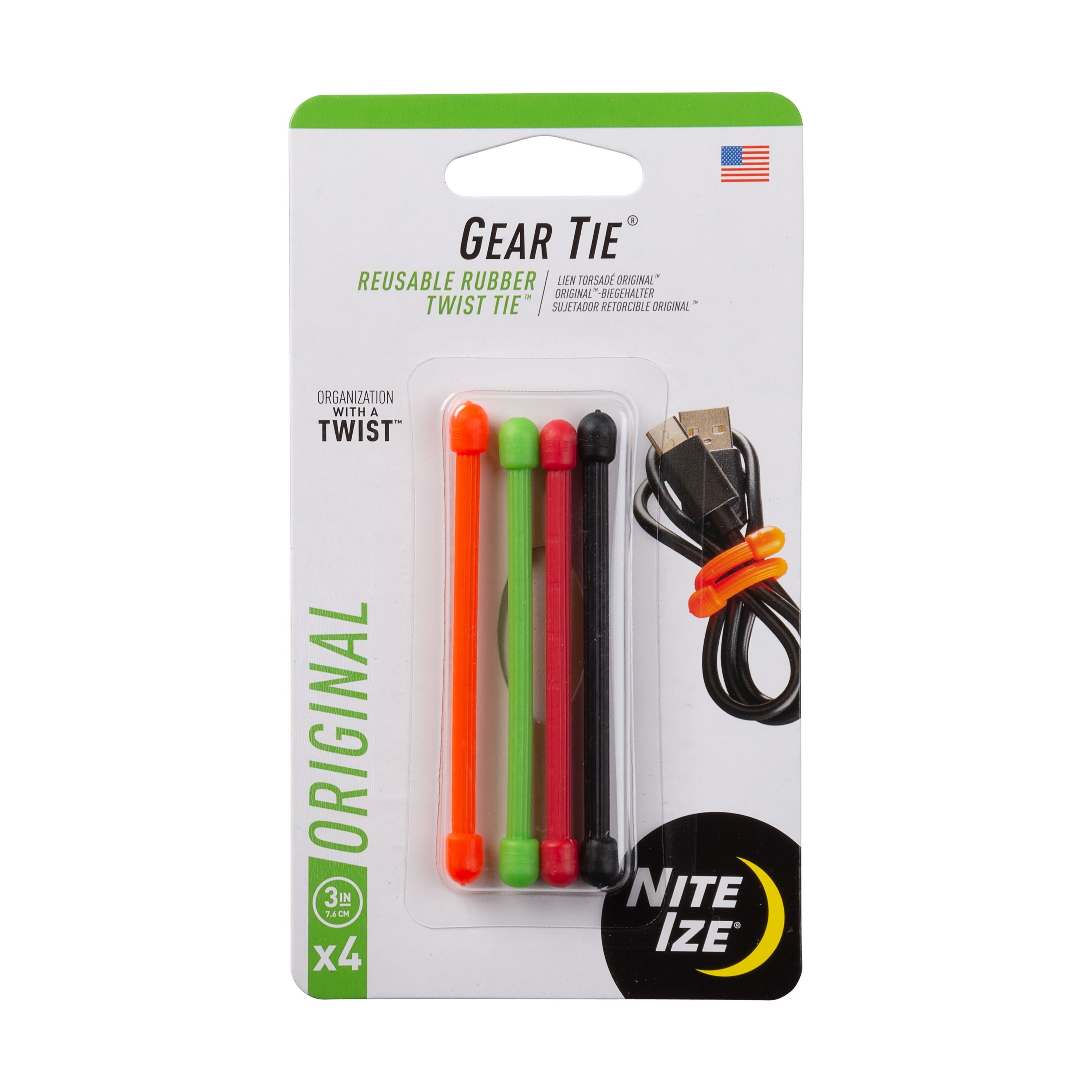 Nite Ize 3-in Plastic Twist Cable Ties with Uv Protection (4-Pack