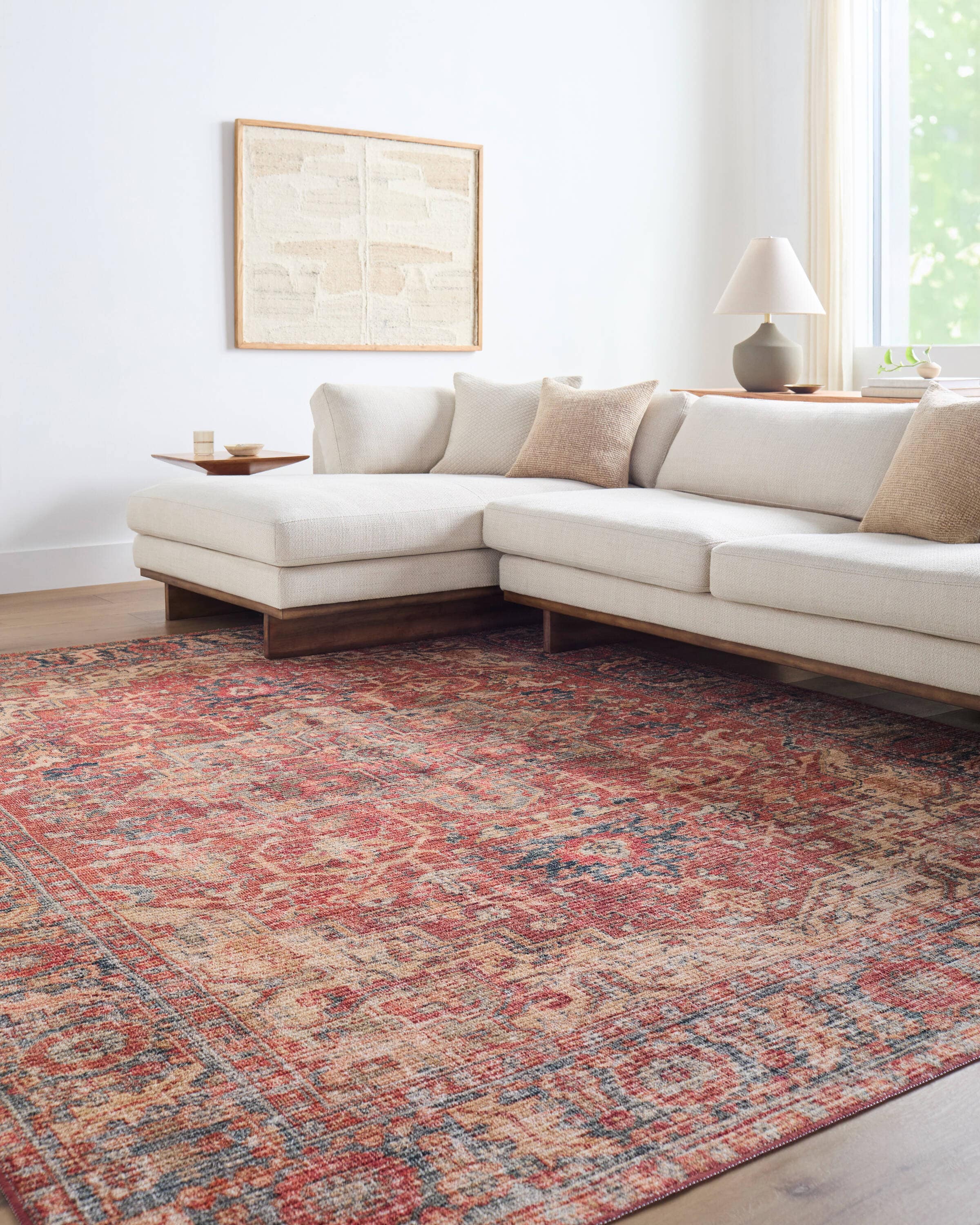 allen + roth Washable Terra Medallion 9 X 12 (ft) Rust Indoor