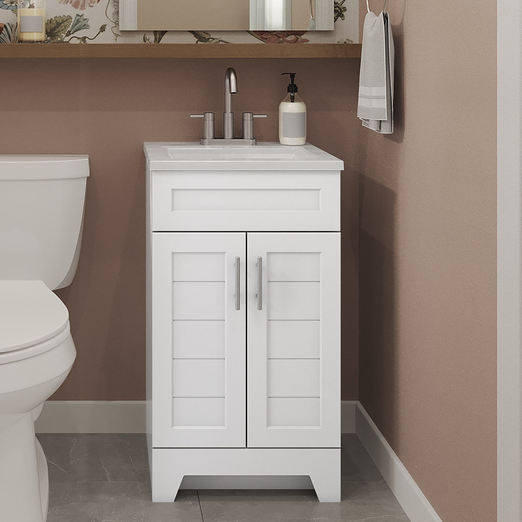 Style Selections Kirkman 18-in True White Single Sink Bathroom