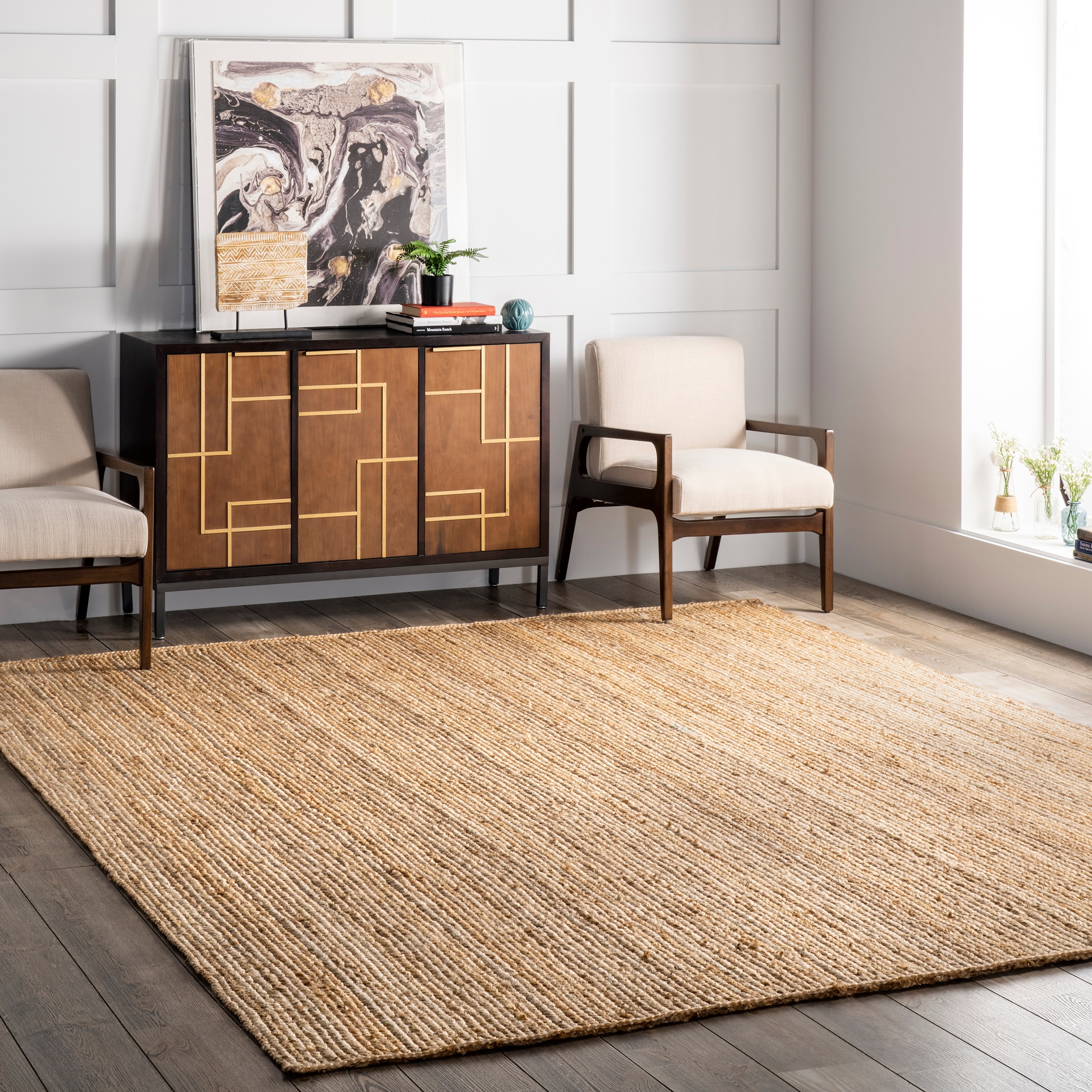 nuLOOM 8 X 8 (ft) Jute Natural Square Indoor Area Rug TAJT03-808S