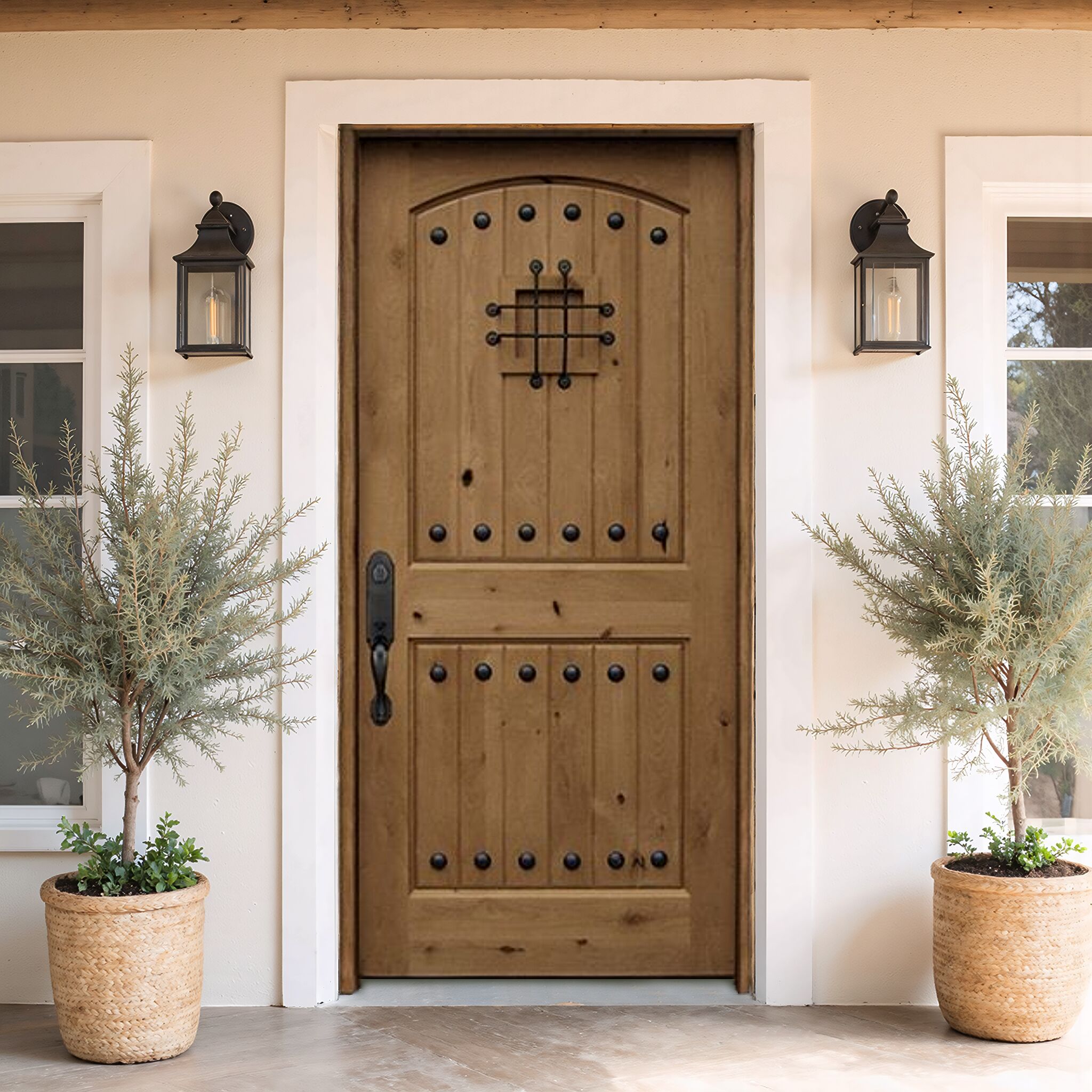 Greatview Doors 32-in x 80-in x 4-9/16-in Wood Right-hand inswing