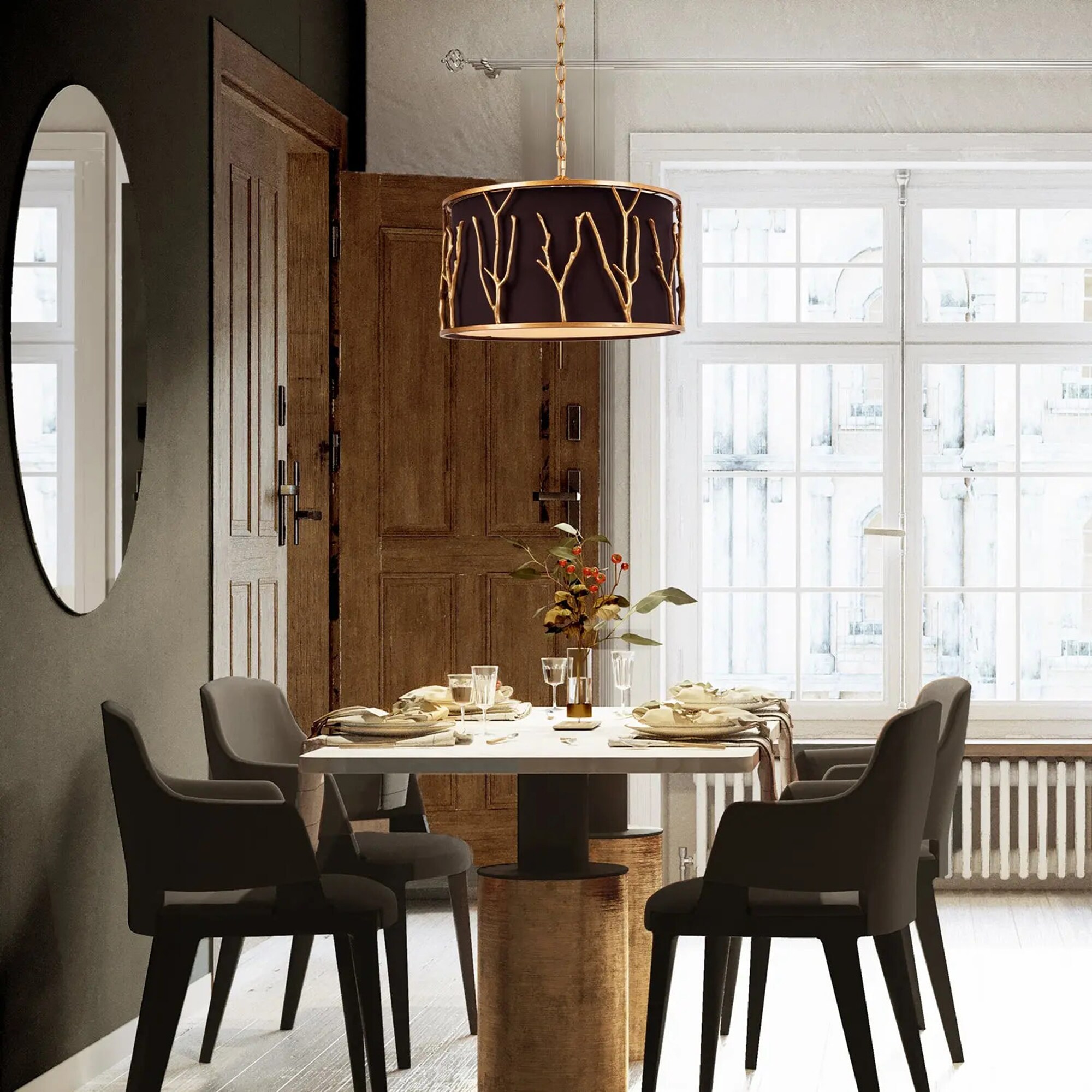 LNC Unique 4-Light Antique Mid-century Led Chandelier