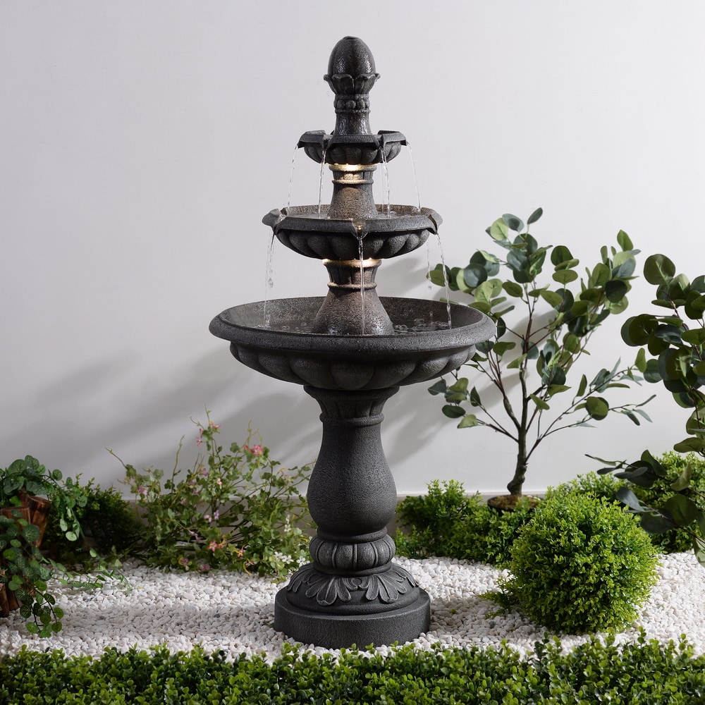 Style Selections 46.3-in H Resin Water Tiered Outdoor Fountain