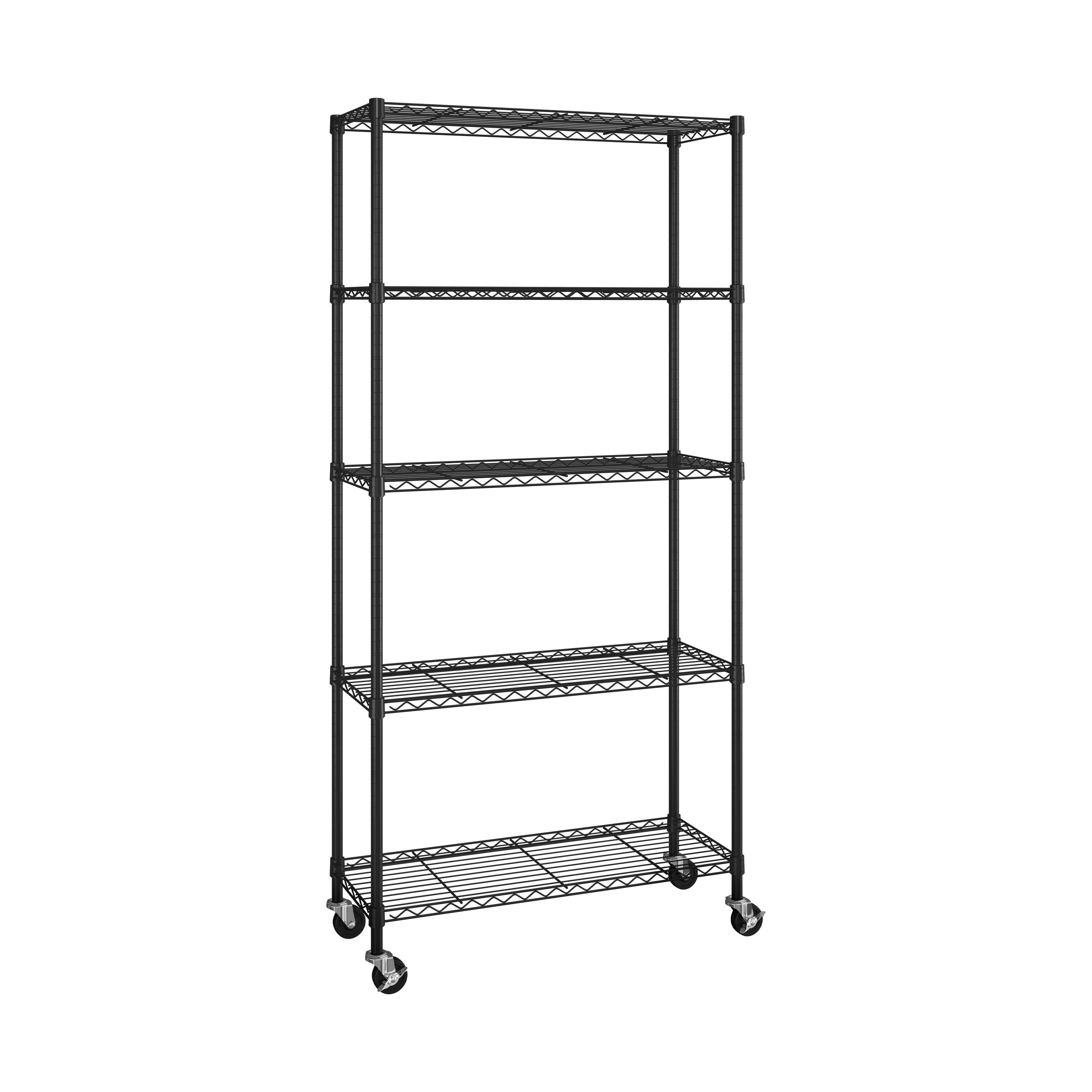 Seville Classics 5 -Tier Heavy Duty Black Metal Utility shelving