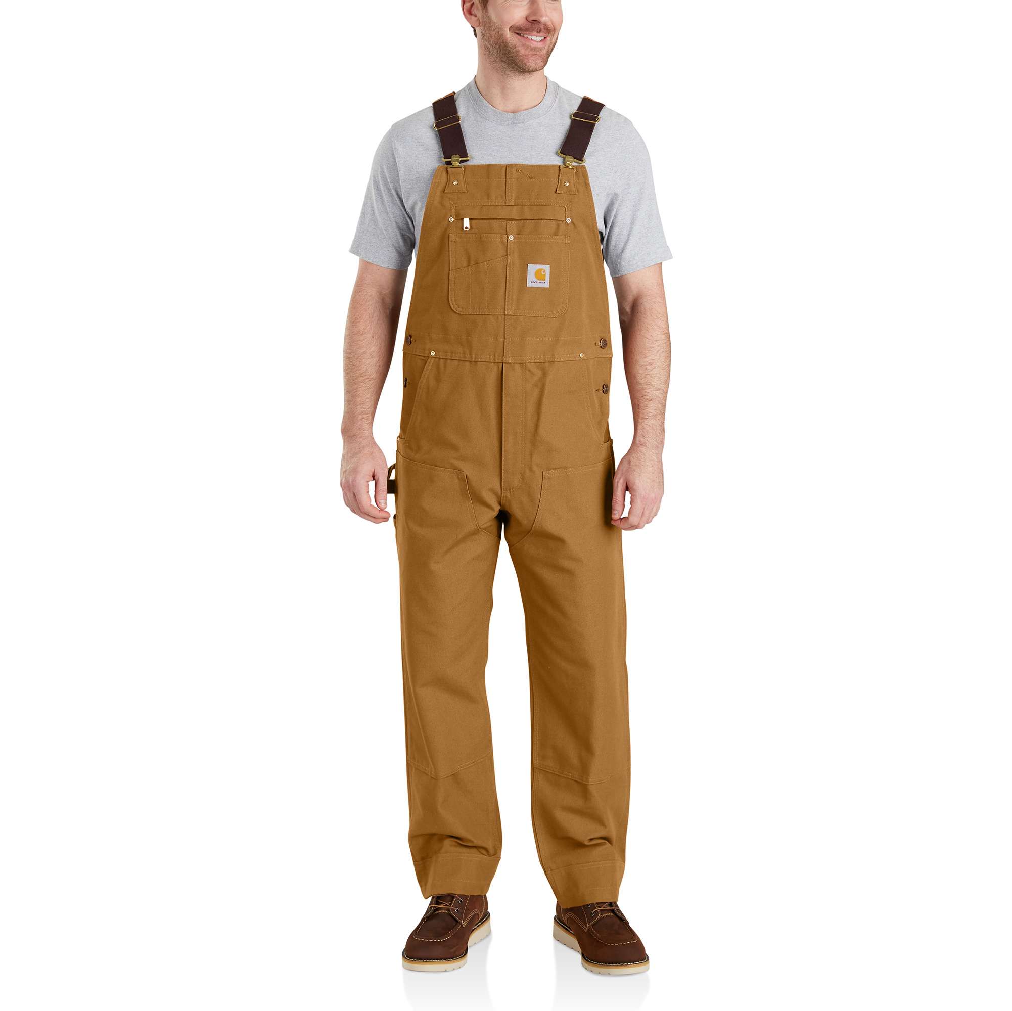 Carhartt Men's Carhartt Brown Sleeveless Canvas Overall (Small)