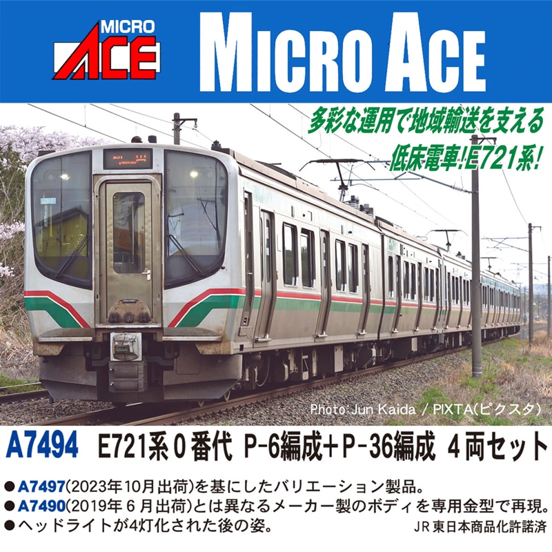 マイクロエース】E721系0番台（P-6編成+P-36編成）2024年12月発売