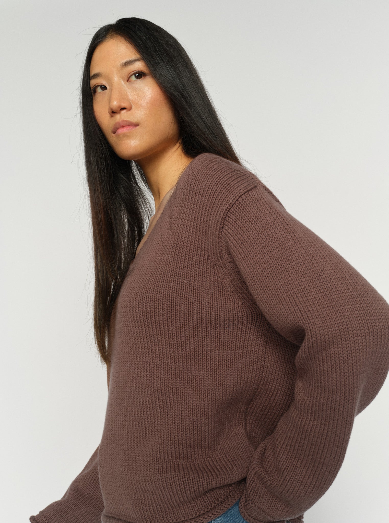 Shop MMBine V-Neck Knit with free shipping from Mos Mosh