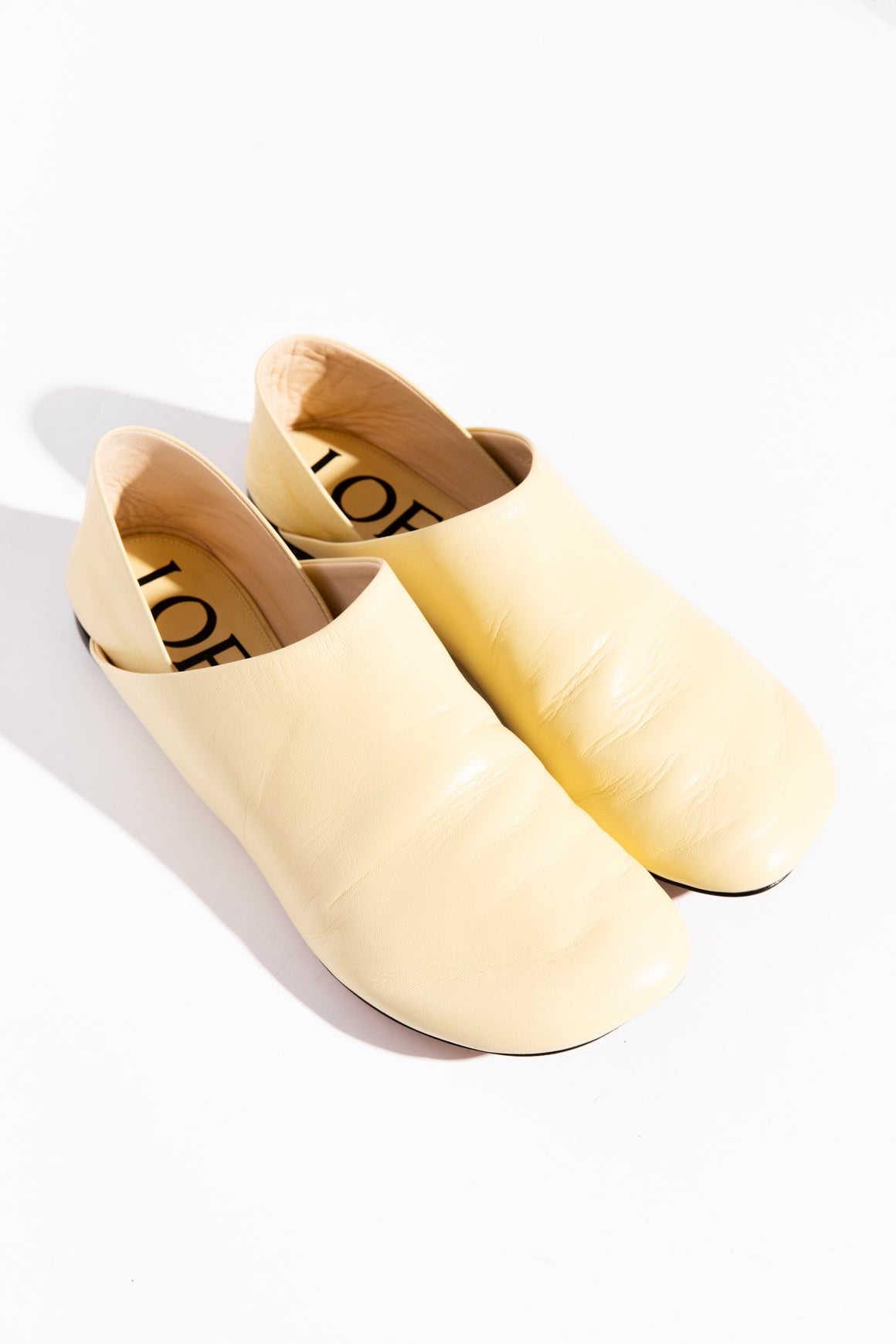LOEWE Yellow Calfskin Glove Slippers (Sz. 40) | MOSS Consignment