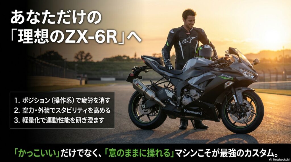 ZX-6Rのカスタムは何から始める？ポジション改善から極める、失敗