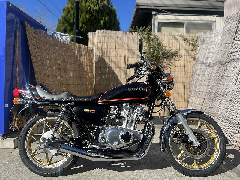 スズキ GS400 ブラック セブンキャスト ヨシムラショートタイプ