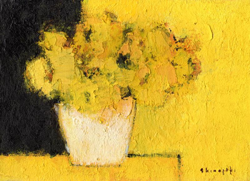 花の絵画を油絵で描いた篠崎晴夫の花の絵「幸せに包まれて」を通販で販売