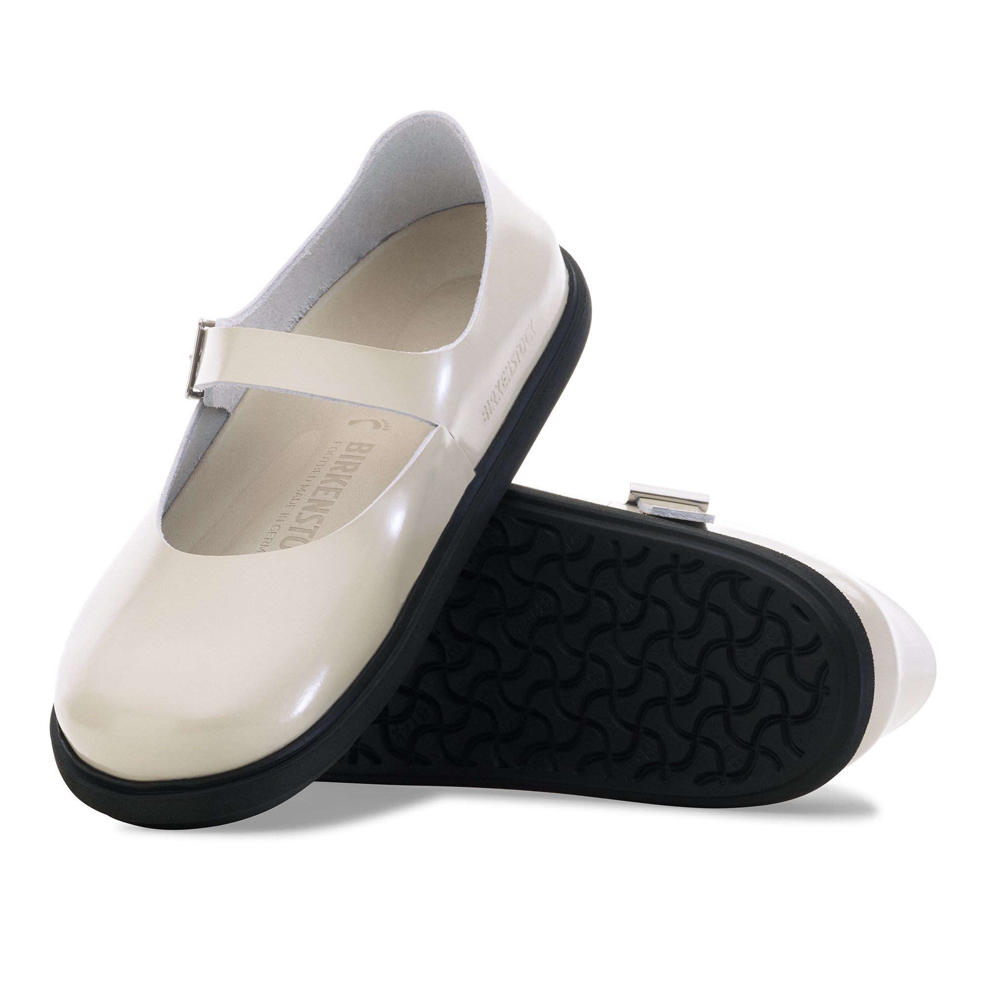 Mantova Droplet Buckle High Shine Oyster - Narrow Width - Morgans