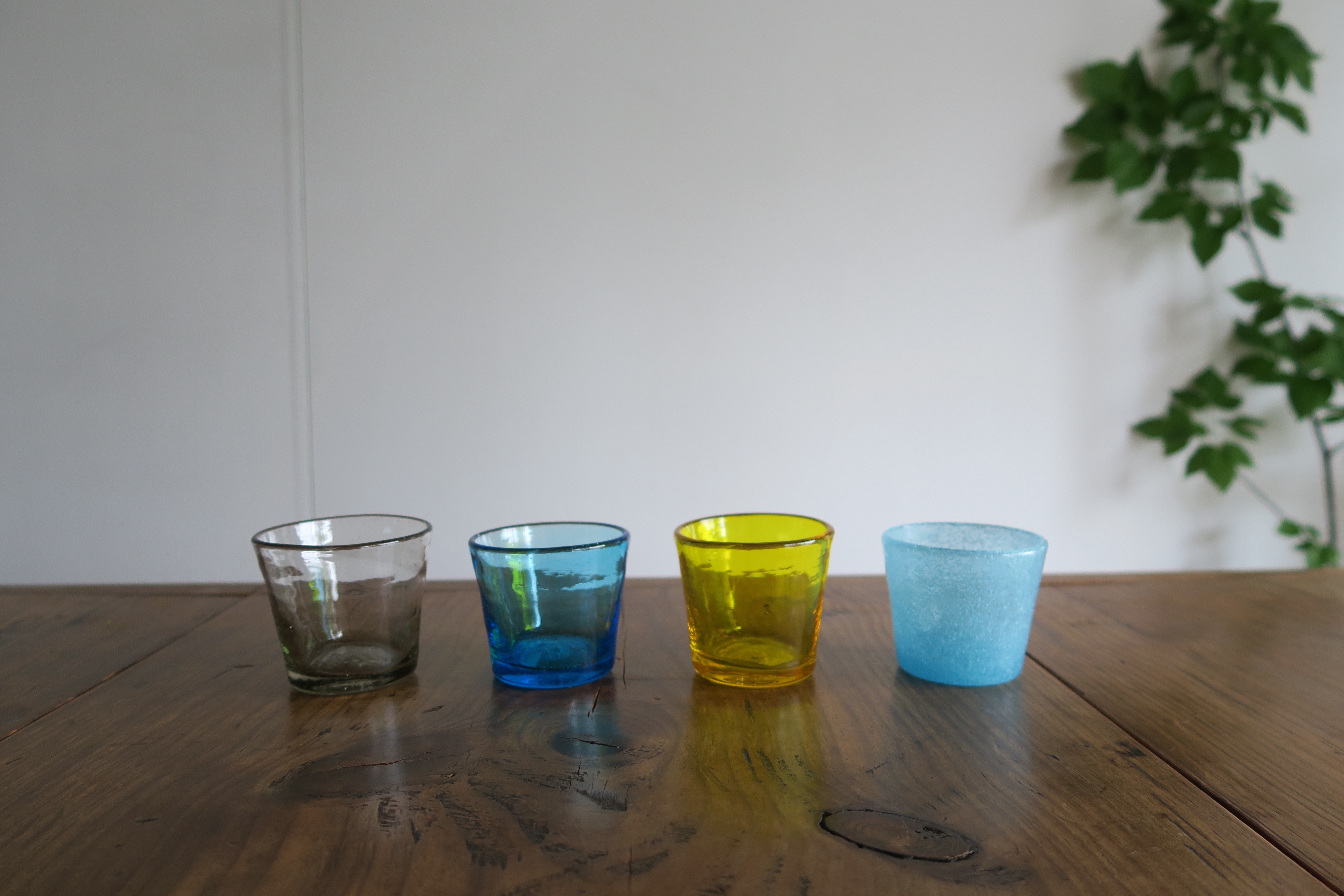 横山秀樹 花入れ ソースポット 縁巻 吹きガラス 横山秀樹 グラス 吹き