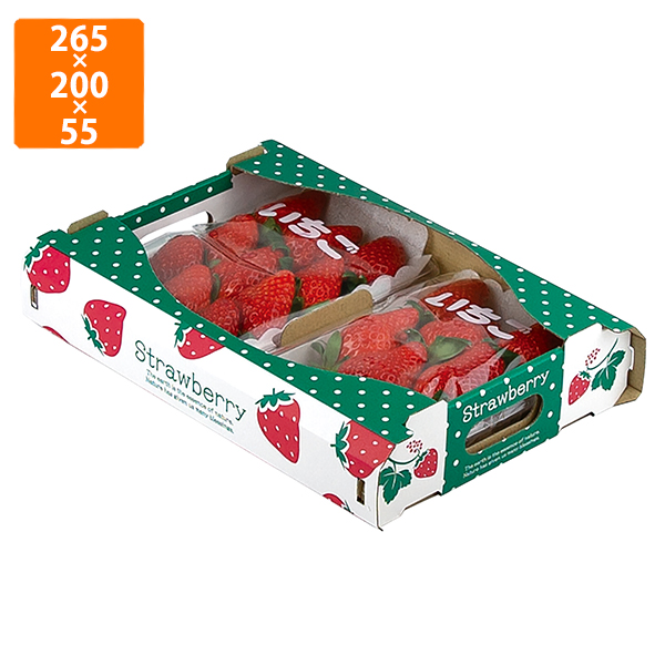 化粧箱】L-2506 ストロベリーBOX平250g小 265×200×55mm (100枚入