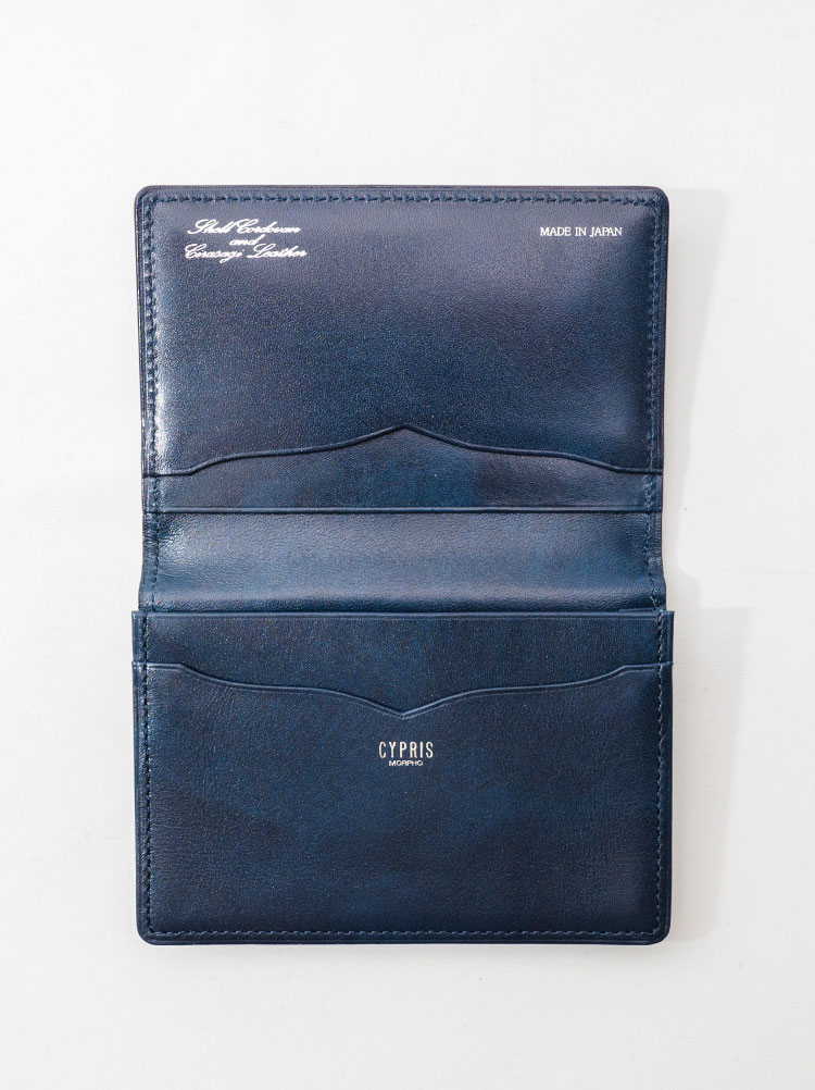 通しマチ名刺入れ｜コードバン＆シラサギレザー |革製品CYPRIS