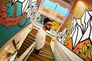 Turquoise sky / BAKIBAKI アートスリップマット | BISHOP SHOP