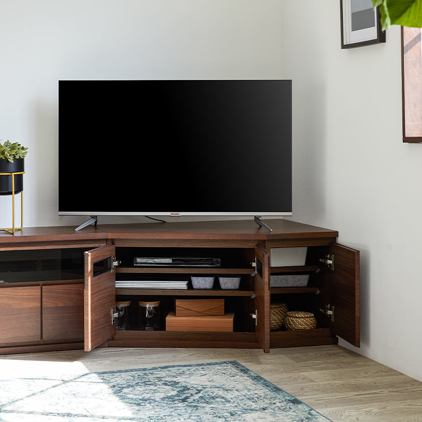 大川家具｜モーブル ローボード コーナータイプ テレビ台 収納付き