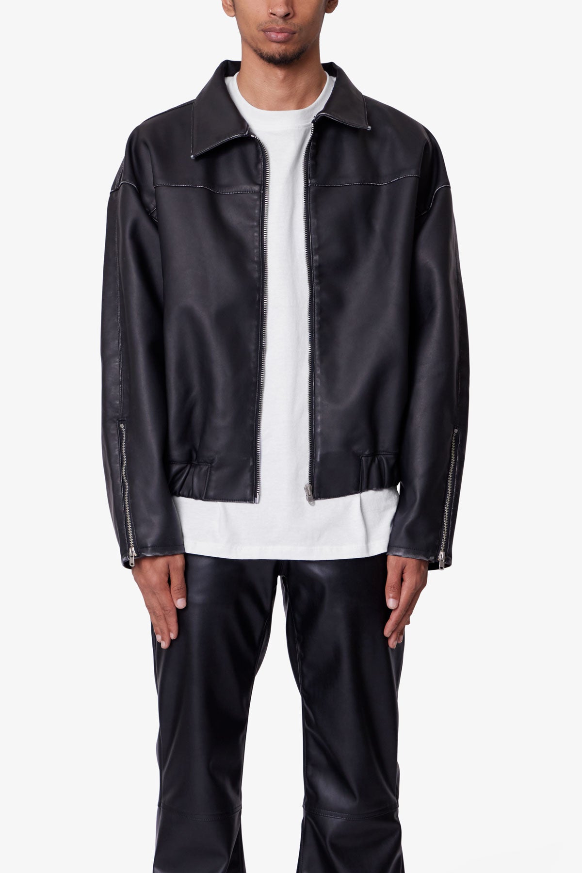 Moto Denim Jacket - Vintage Black | mnml | shop now