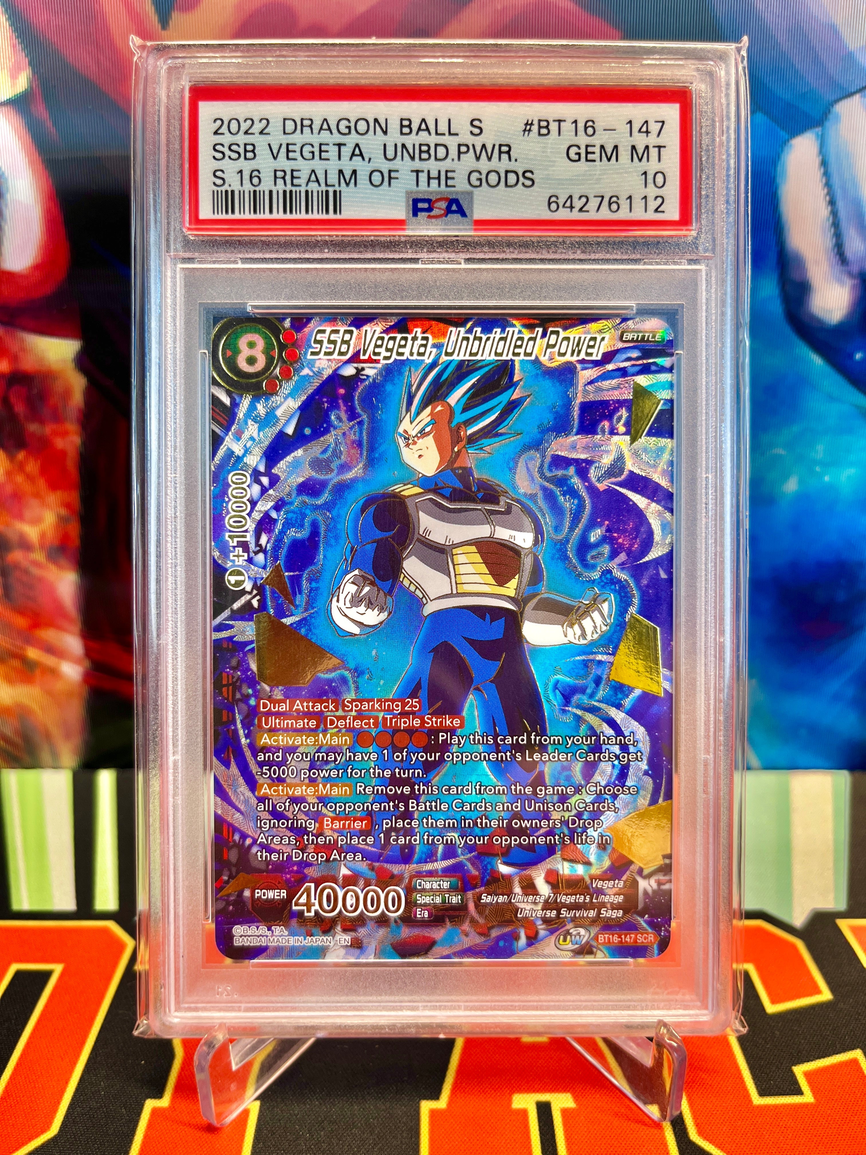 PSA 10 BT16-147 SSB Vegeta, Unbridled Power SCR (2022)