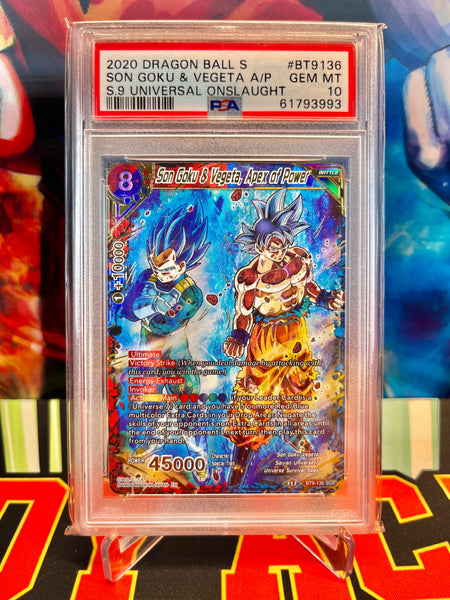 PSA 10 BT9-136 Son Goku & Vegeta, Apex of Power SCR (2020)