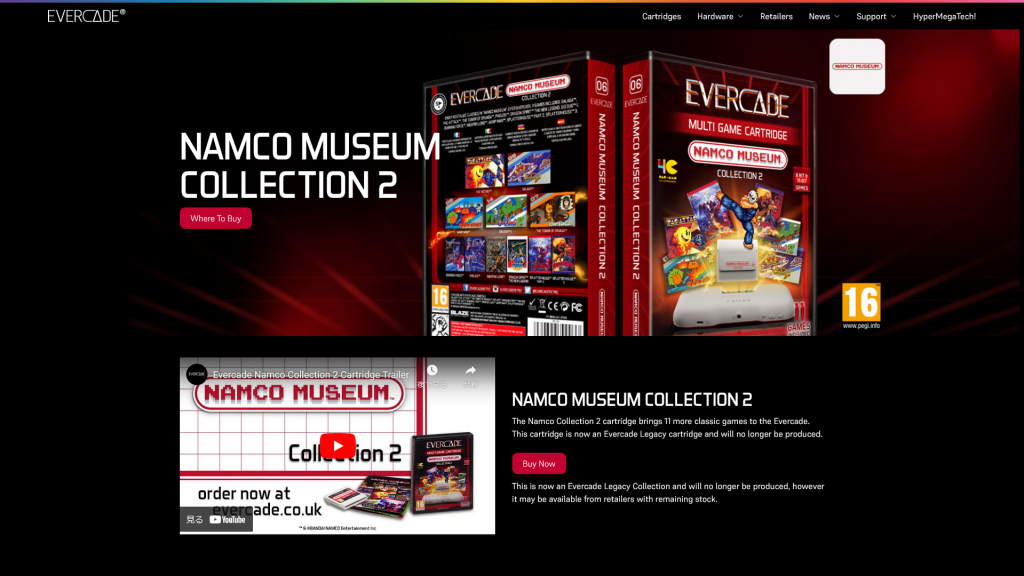 Evercade Alpha : カセット対応のアーケードゲーム筐体型レトロゲーム