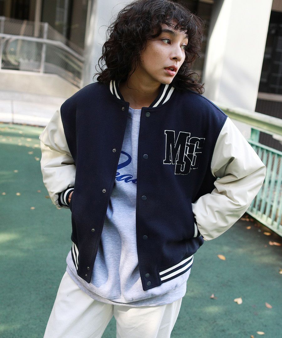 ロゴワッペン袖切替ビッグシルエットスタジャン | MSG