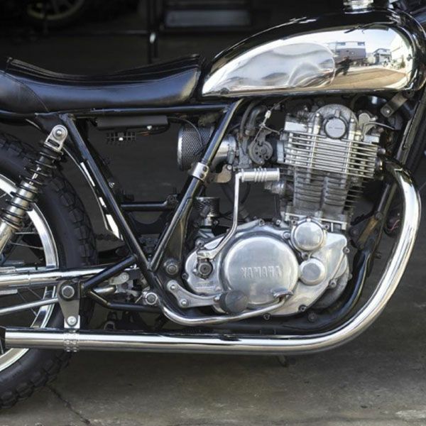 ヤマハ SR400/500 オールドスタイル手曲げマフラー クローム モーター