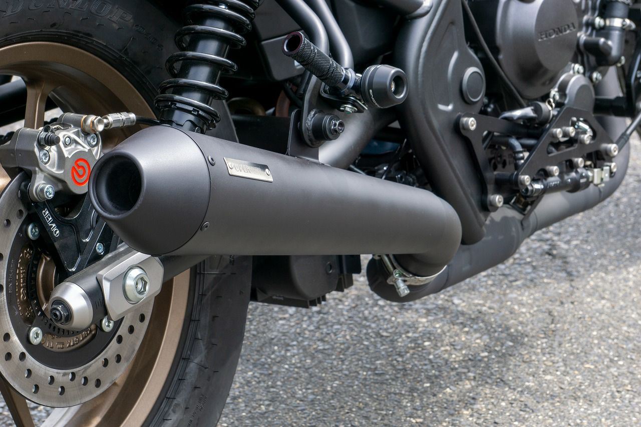 レブル250 23- SSメガホン スリップオンマフラー ブラック OVER Racing