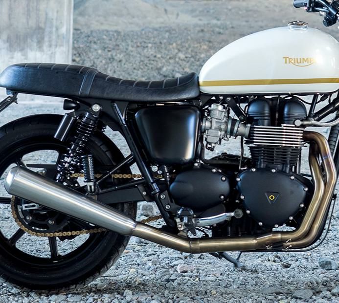 Motone 空冷 ボンネビル T100 Saturn V スリップオンマフラー | バイク