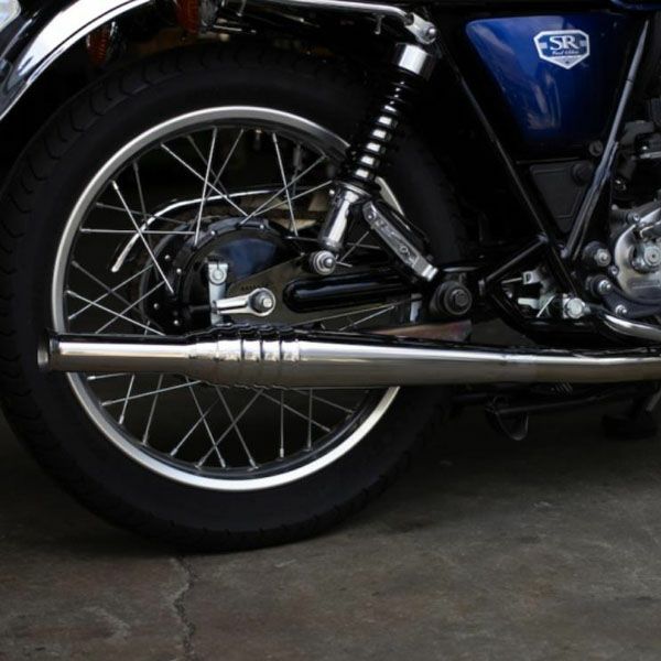 ヤマハ SR400/500 オールドスタイル手曲げマフラー クローム モーター