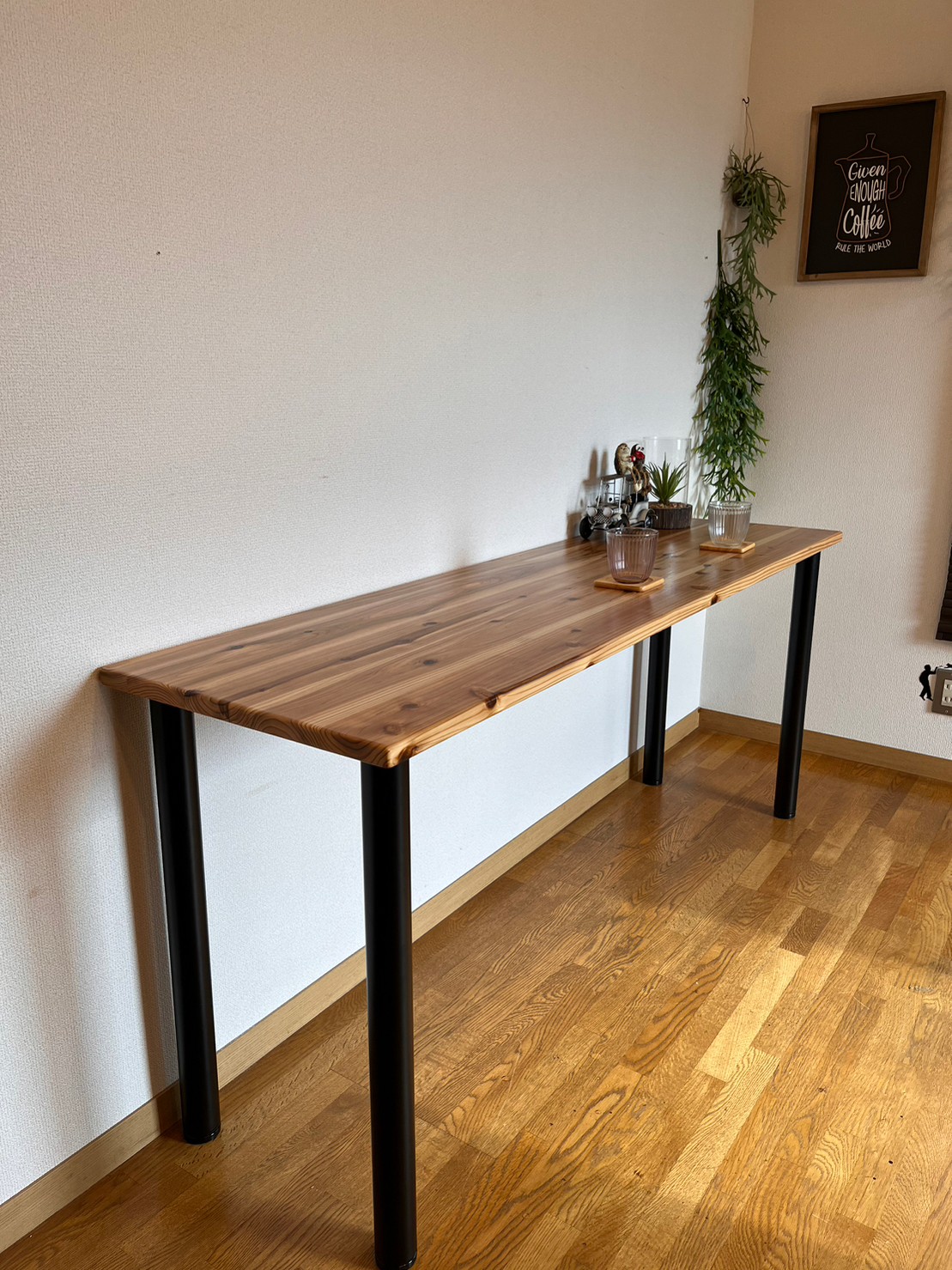 カウンターテーブル アイアン脚 – 1600×500×Aタイプ(684〜714)mm | MR