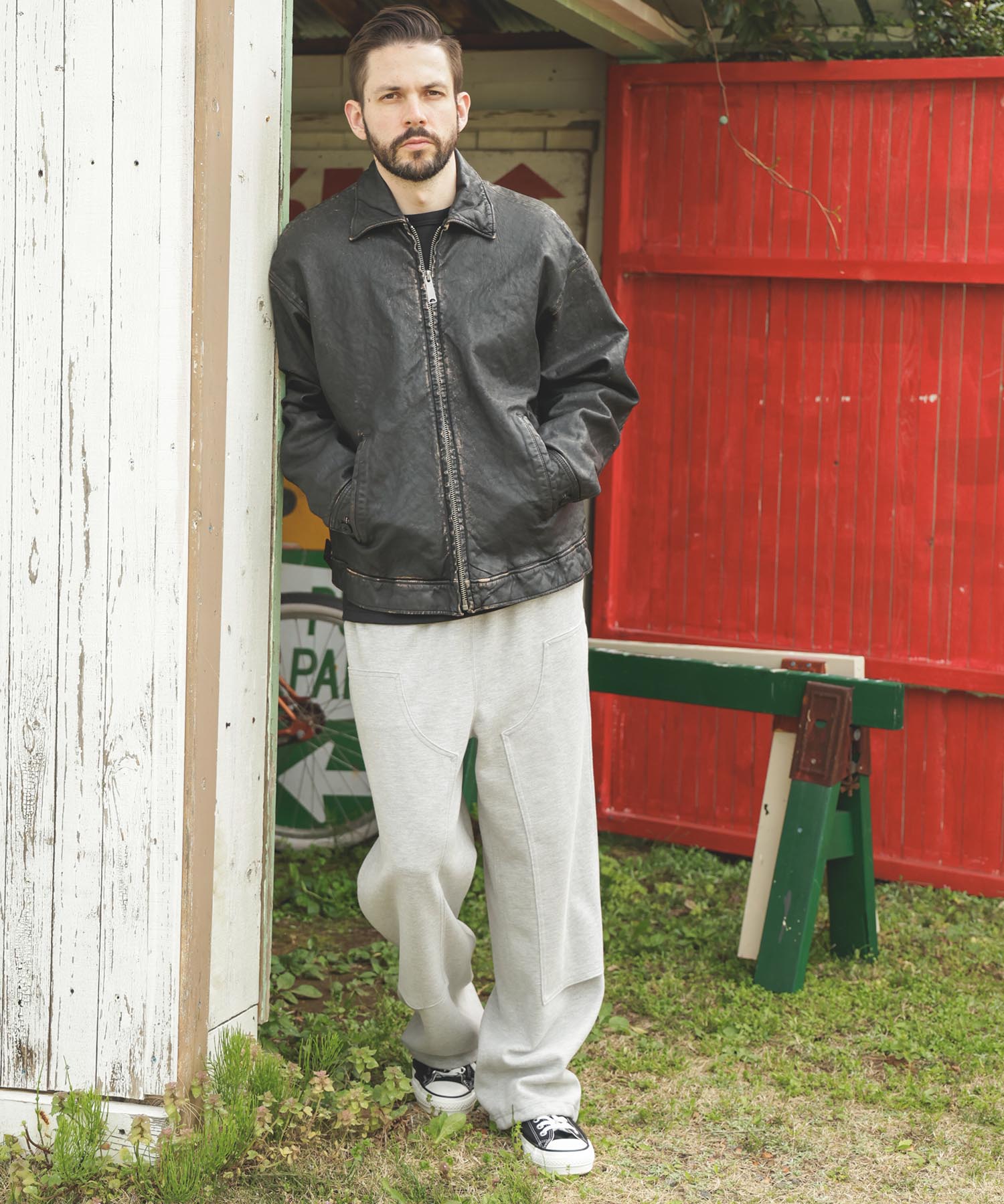 MR. OLIVE スタジャン Lサイズ 羊革 レザー WZIP 中綿入 MR. OLIVE