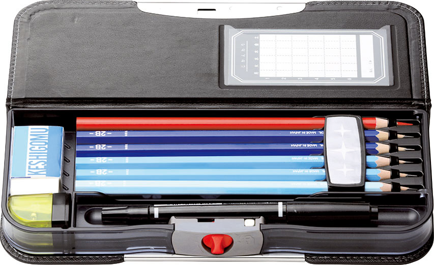 こだわり両面筆入 アルロック スリム ブラック ｜ ミスターマックス