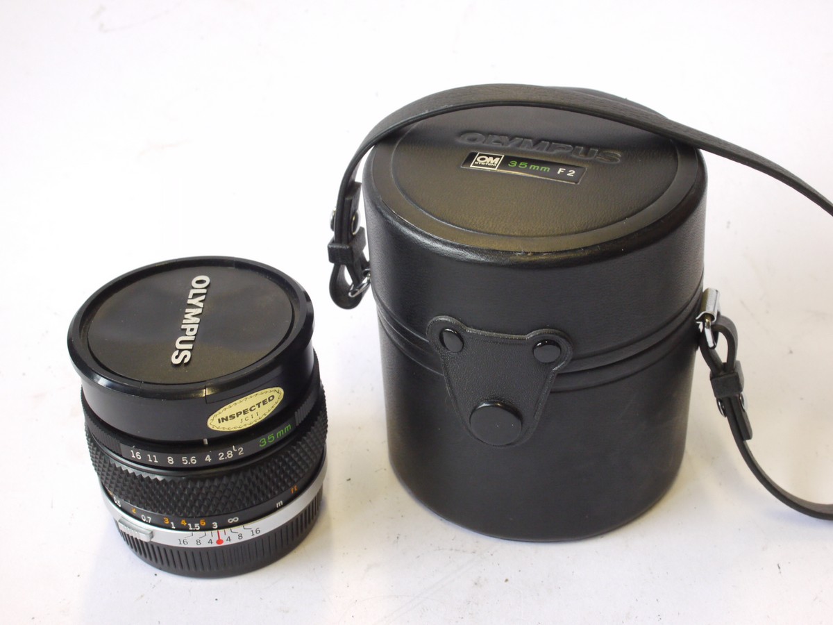 Olympus 35mm f2 Zuiko MC OM mount lens + Olympus caps & case – MW