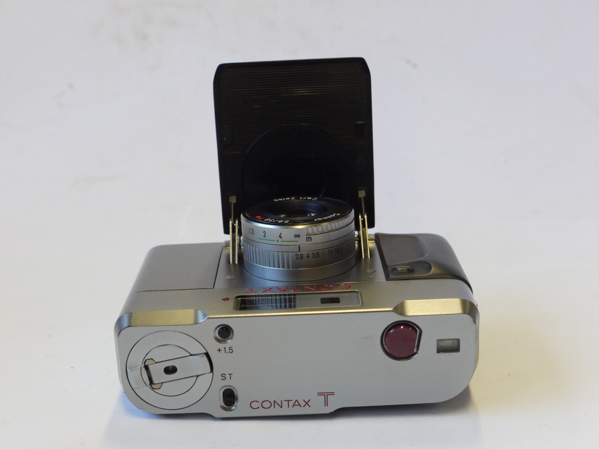 Contax T Silver coloured 35mm folding coupled rangefinder camera