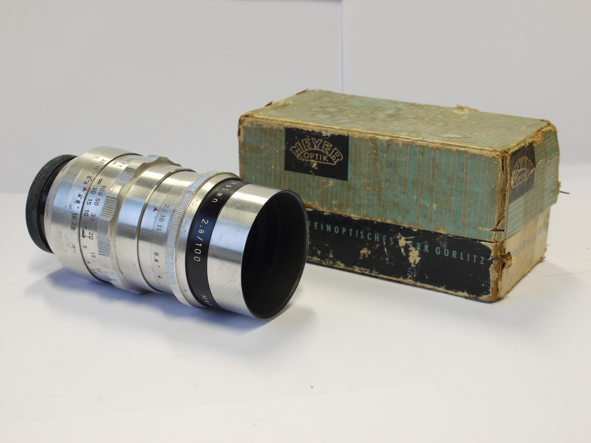 Meyer Optik 100mm f2.8 Trioplan coated chrome Preset Exakta mount