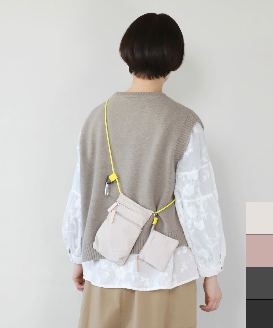 EARTH MADE6ポケットインサイドプリントミニショルダー | mumokuteki