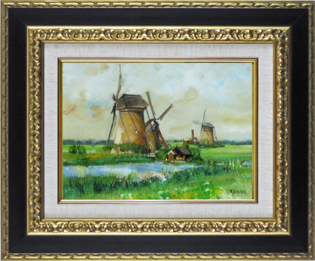 Maurice Utrillo ヨーロッパ風景画 風車の街 油彩画 額装付き Amazon