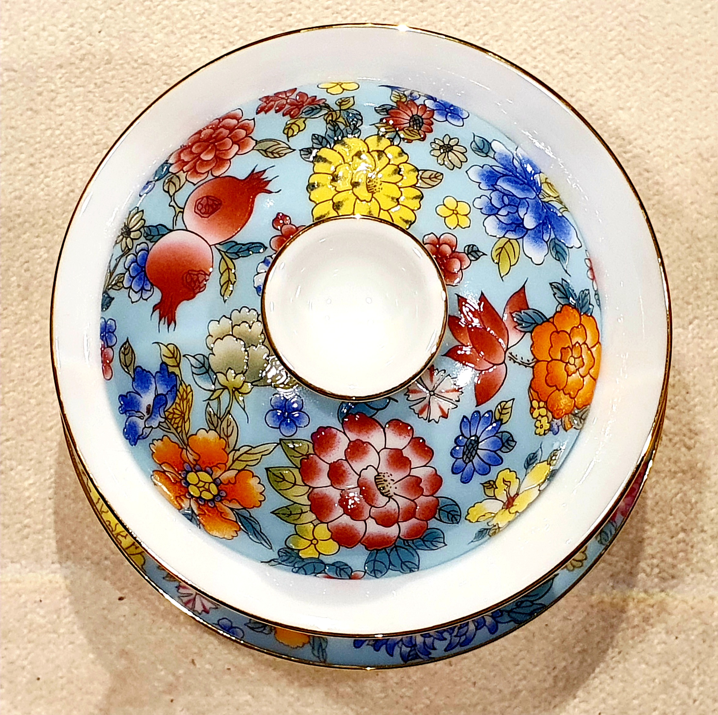 景徳鎮1960年コレクション手描き蓋碗【淡青】 | 福岡 北九州 中国茶