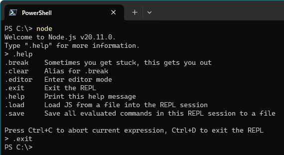 Node.jsのインストールと動作確認