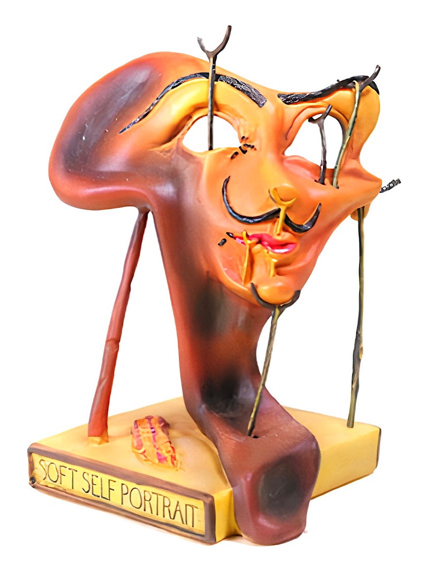 Salvador Dali Self Portrait Statue - Soft Self Portrait With Fried