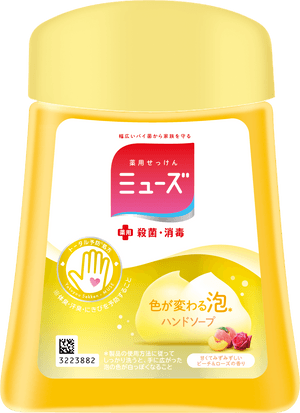 no-touch hand soap peach & rose bottle | ミューズ