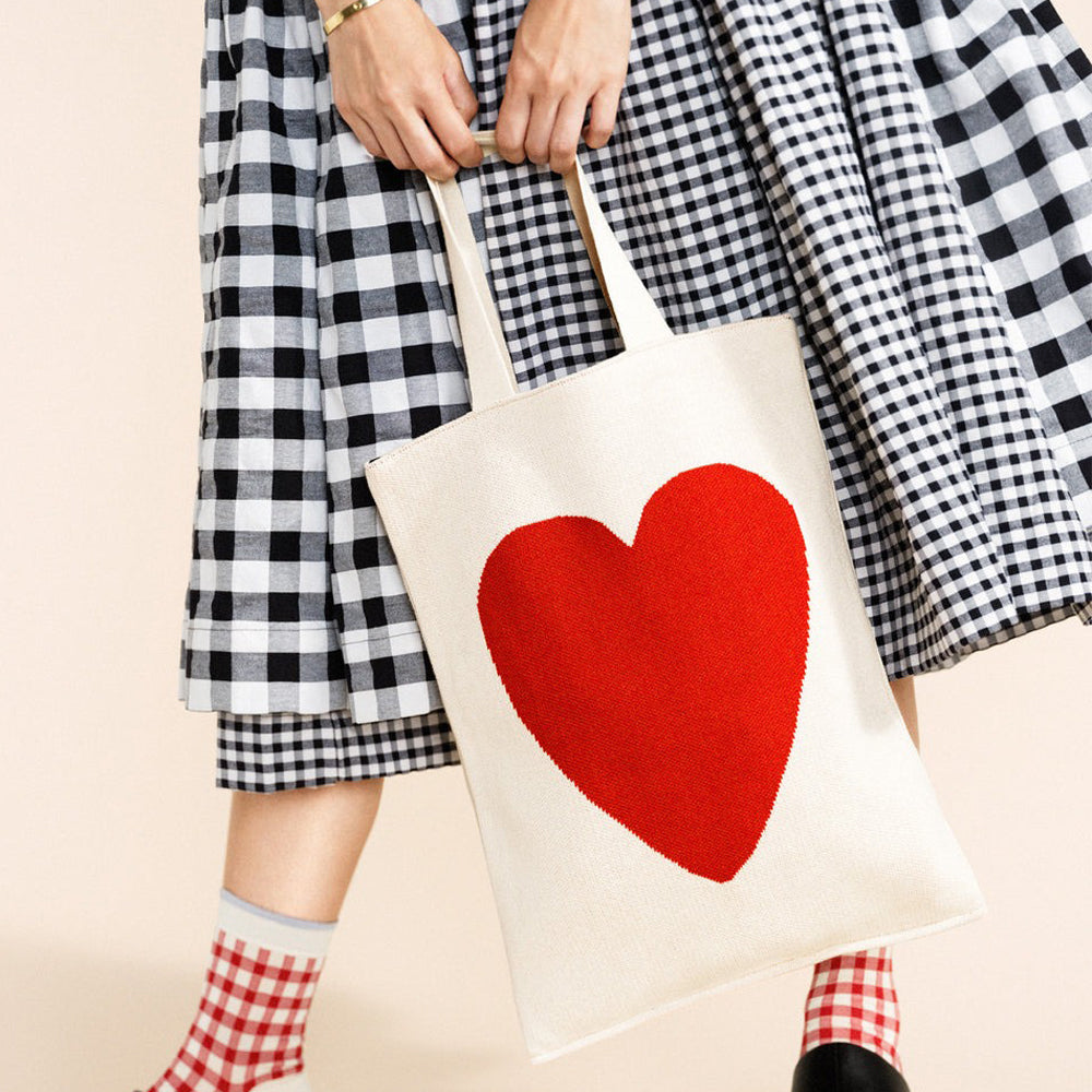 Love Red Heart Knit Tote - SFMOMA Museum Store