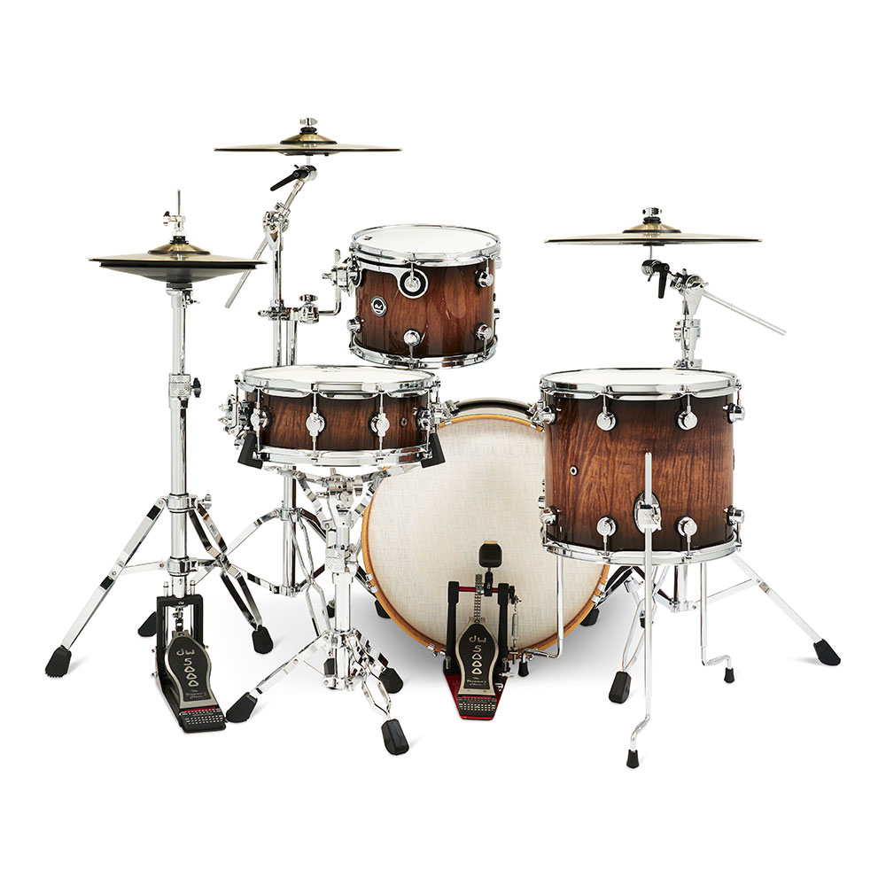 dw DWe 4-Piece Complete Bundle Kit Candy Black Burst over Curly