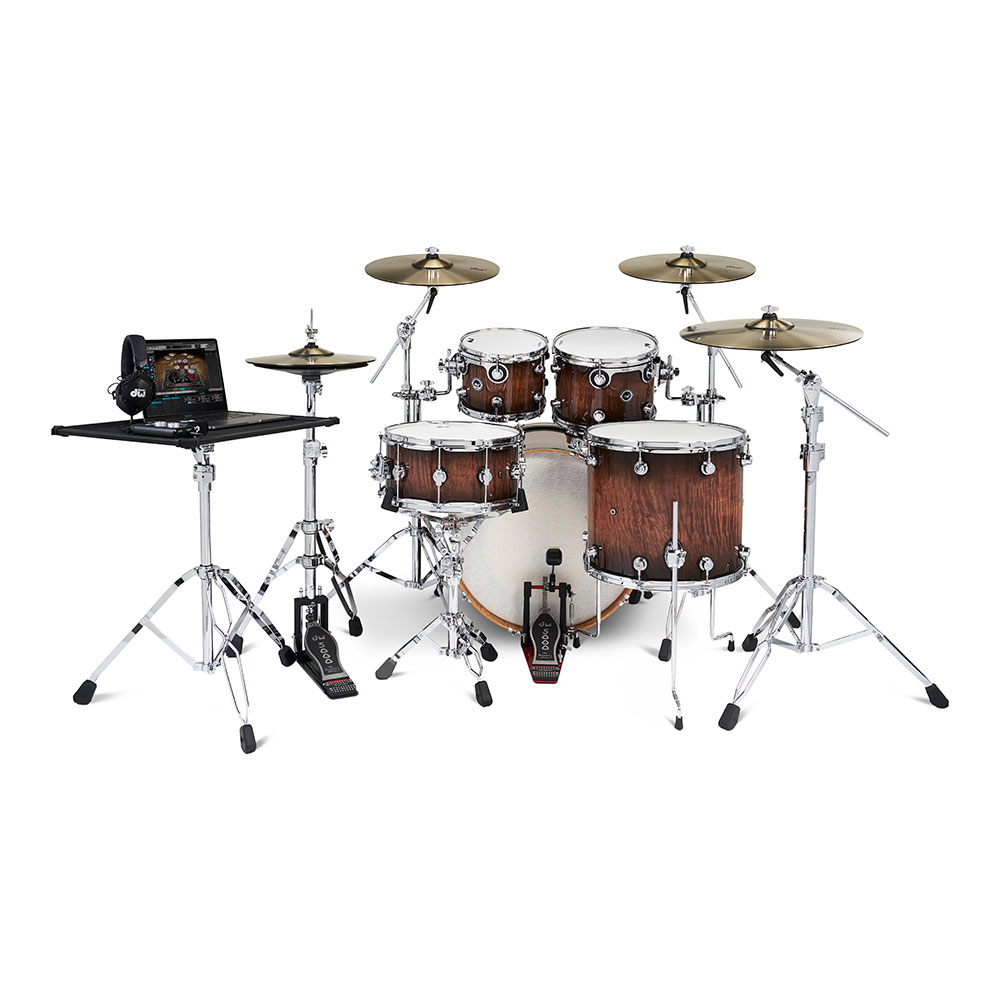 dw DWe 5-Piece Complete Bundle Kit Candy Black Burst over Curly