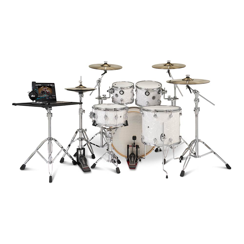 dw DWe 5-Piece Complete Bundle Kit White Marine Pearl FinishPly&