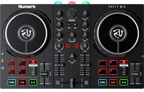 Numark Party Mix II DJ Controller with Built-In Light Show Musique