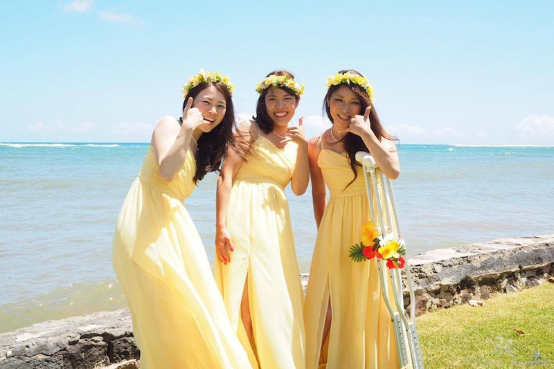 BDLYLブライズメイドドレス・ロング-イエロー - リゾート結婚式参列