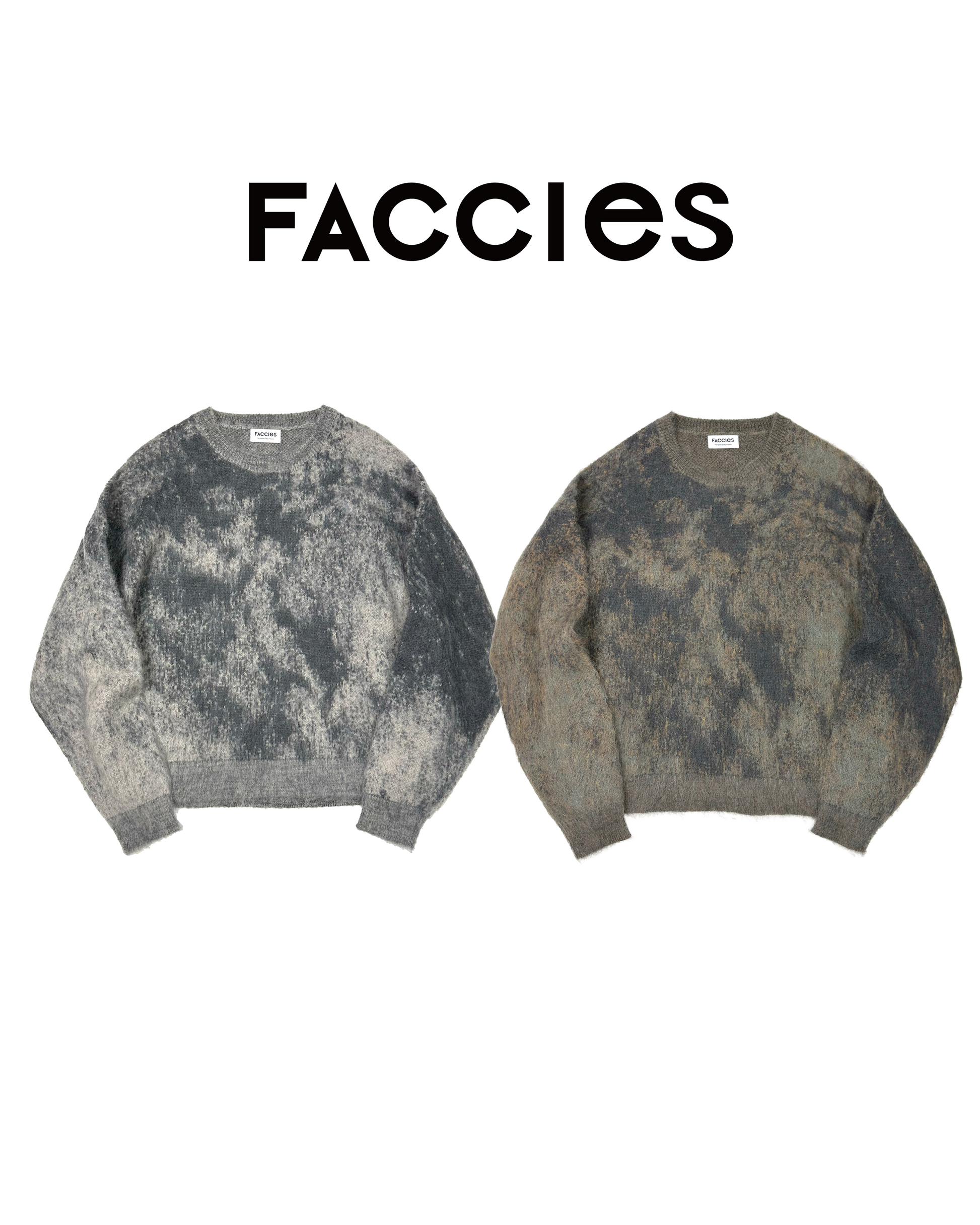FACCIES - RUSTY JACQUARD MOHAIR KNIT PO(GRAY) ファッチーズ