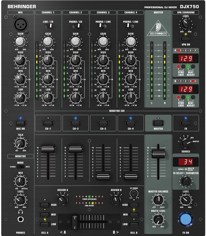 Behringer DJX750 DJ Mixer - Muziker
